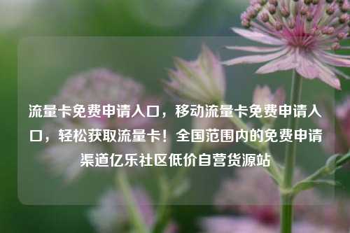 流量卡免费申请入口，移动流量卡免费申请入口，轻松获取流量卡！全国范围内的免费申请渠道亿乐社区低价自营货源站  第1张